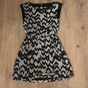 Black and White Chevron Mini Dress